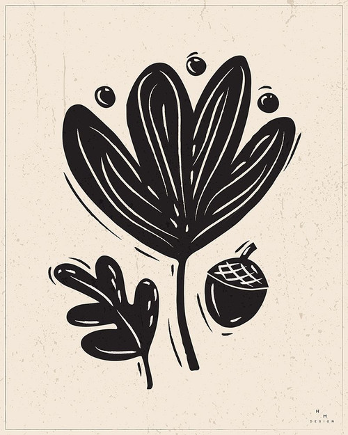 Haunted Halloween IX black on cream Poster Print - Design HM