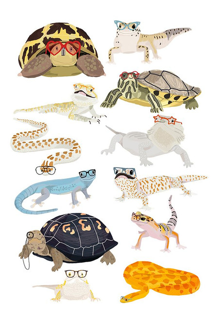 Reptiles in Glasses Poster Print - Hanna Melin