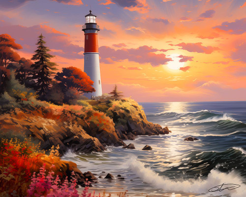 Sunset Cliff Poster Print - Stewart