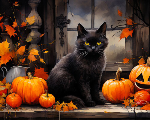 Halloween Kitten 1 Poster Print - Stewart