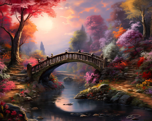 Rocky Creek Bridge Poster Print - Stewart