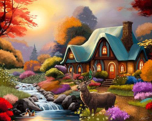 Country Cottage Poster Print - Stewart