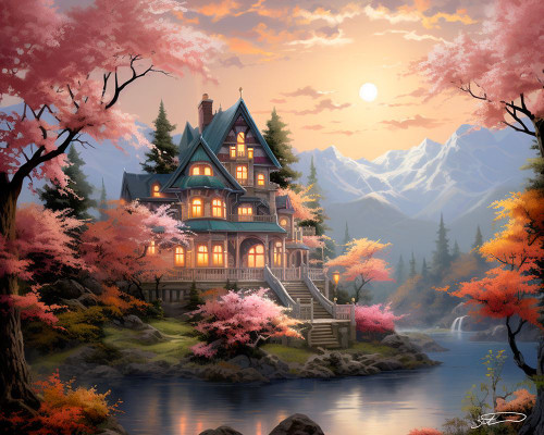 Lakeside Beauty Poster Print - Stewart