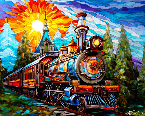 Train Ride Through the Woods 1 Poster Print - Stewart
