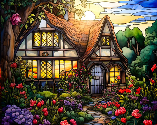 Cottage Sunshine Poster Print - Stewart