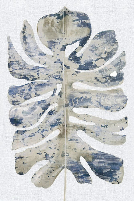Large Indigo Leaf I Poster Print - Eva Watts