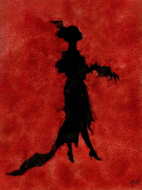 Red Woman Silhouette Poster Print - Marta Wiley