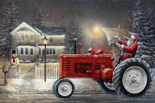 Deere Santa Red Poster Print - Kevin Daniel