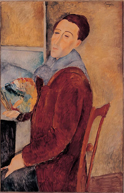 Self-portrait 1919 Poster Print - Amedeo Modigliani