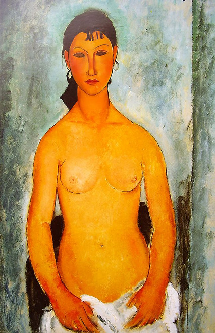 Standing Nude Elvira 1918 Poster Print - Amedeo Modigliani