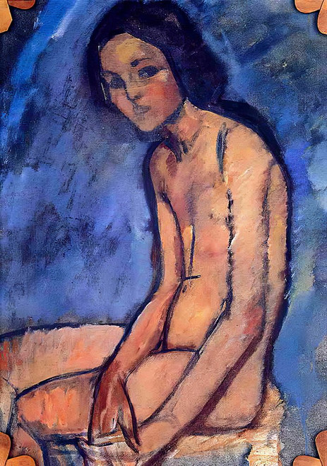 Seated Nude 1909 Poster Print - Amedeo Modigliani