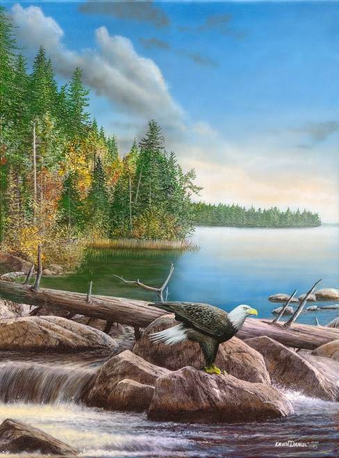 Eagle Rivers Edge Poster Print - Kevin Daniel