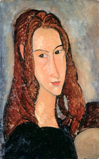 Portrait of Jeanne Hebuterne Head in Profile 1918 Poster Print - Amedeo Modigliani