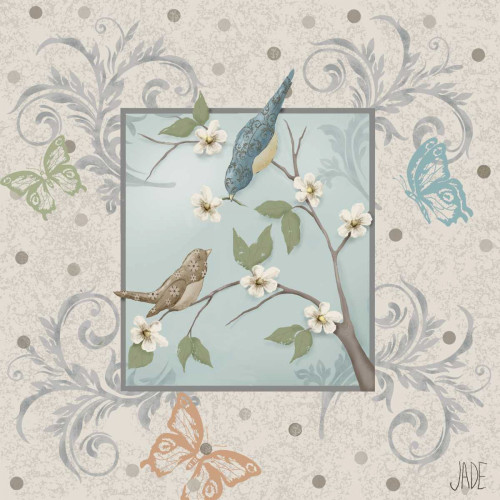 Whimsical Birds I Poster Print - Jade Reynolds