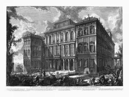 Veduta sul Monte Quirinale Poster Print - Piranesi
