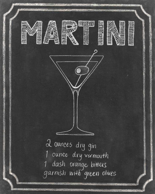 Chalkboard Cocktails III Poster Print - Grace Popp