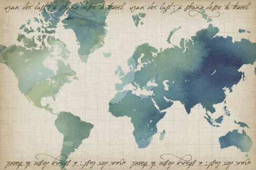 Watercolor World Map Poster Print - Grace Popp