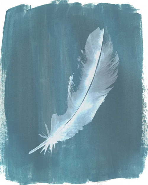 Feathers on Dusty Teal V Poster Print - Grace Popp