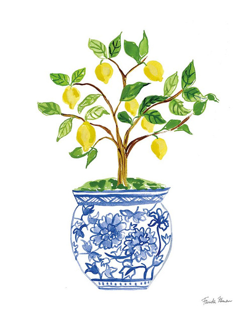 Lemon Chinoiserie I v2 Poster Print - Farida Zaman