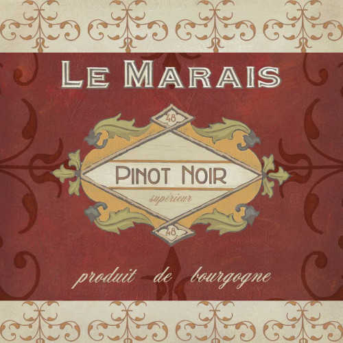 Burgundy Wine Labels I Poster Print - June Erica Vess