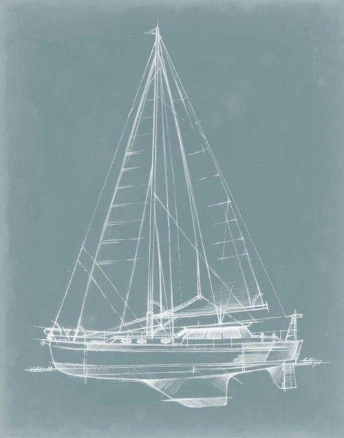 Yacht Sketches I Poster Print - Ethan Harper