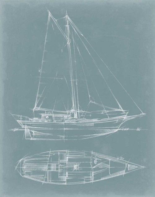Yacht Sketches III Poster Print - Ethan Harper