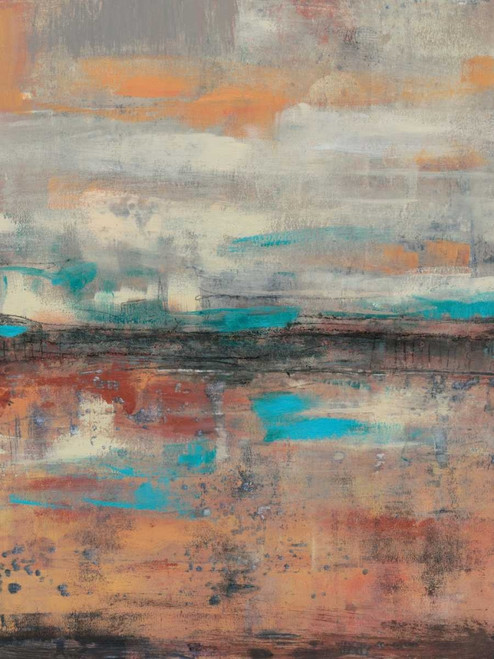 Teal Sunset I Poster Print - Jennifer Goldberger