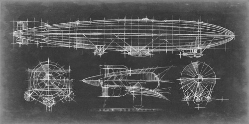Airship Blueprint Poster Print - Ethan Harper