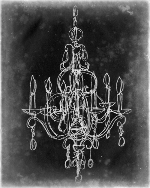 Chalkboard Chandelier Sketch IV Poster Print - Ethan Harper