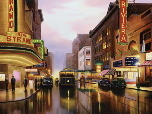 Old City Lights Poster Print - Leo Stans