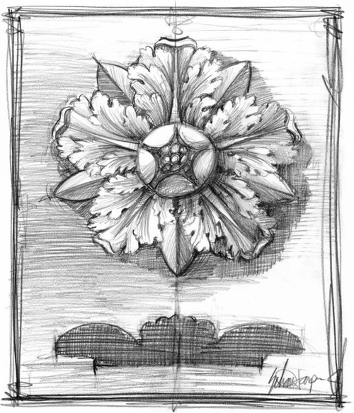 Non-Embellished Decorative Ornament II Poster Print - Ethan Harper