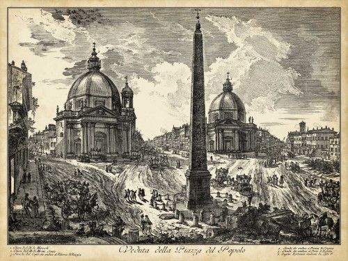 Veduta della Piazza del Popolo Poster Print - Piranesi