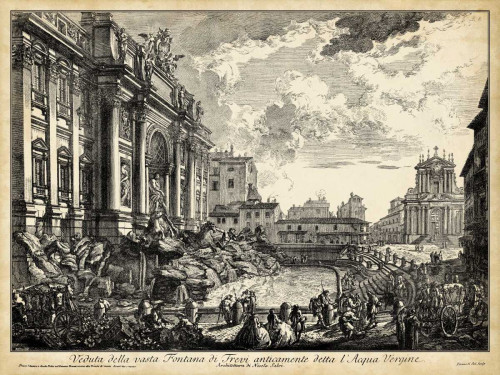 Veduta della vasta Fontana di Trevi Poster Print - Piranesi
