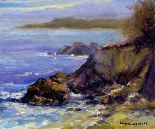Surf on the Rocks Poster Print - Barbara Chenault