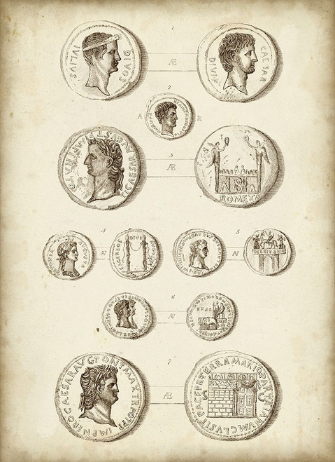 Antique Roman Coins I Poster Print - Unknown