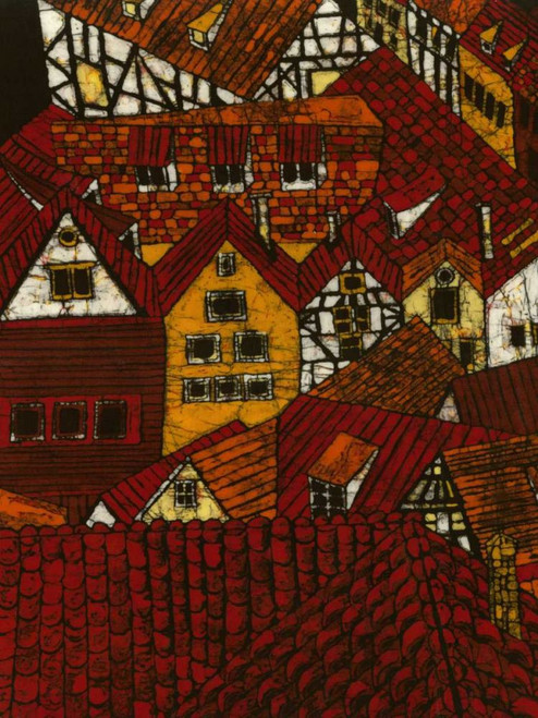Red Roofs I Poster Print - Andrea Davis