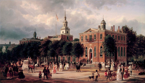 Independence Hall in Philadelphia Poster Print - Ferdinand Richardt