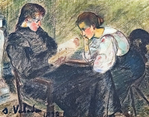 Two Seated Women 1897 Poster Print - Suzanne Valadon