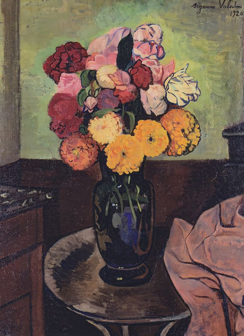 Flowers on a Round Table 1920 Poster Print - Suzanne Valadon