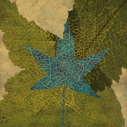 Teal Leaf II Poster Print - Louise Montillio