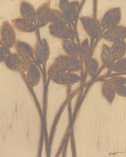 Gilded Grey Leaves II Poster Print - Norman Wyatt