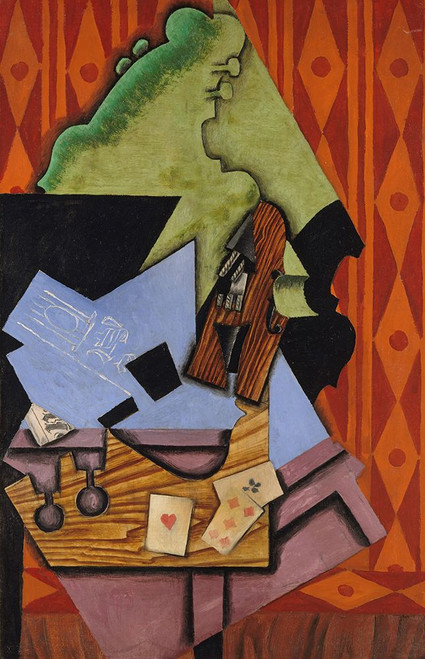 Violin and playing Cards on a Table 1913 Poster Print - Juan Gris