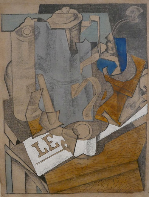 The Coffee Pot and the Newspaper 1916 Poster Print - Juan Gris