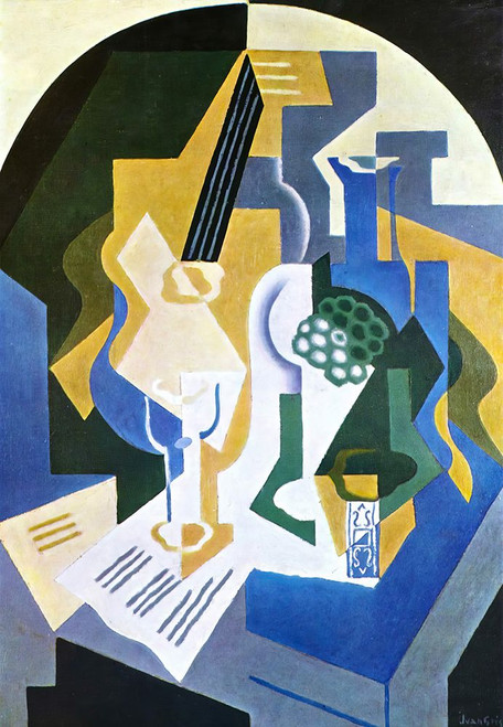 Still life with fruit bowl and mandolin 1919 Poster Print - Juan Gris