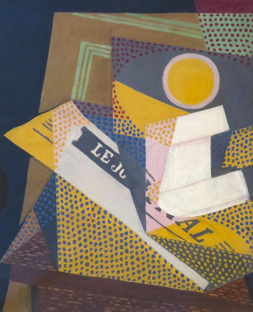 Newspaper and Fruit Dish 1916 Poster Print - Juan Gris