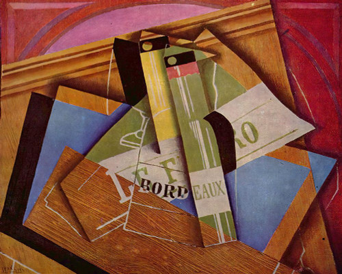 Still life with a Bordeaux bottle 1919 Poster Print - Juan Gris