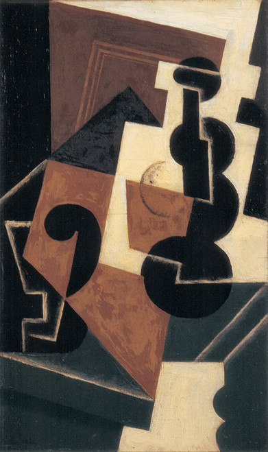 Glass and Water Bottle 1917 Poster Print - Juan Gris