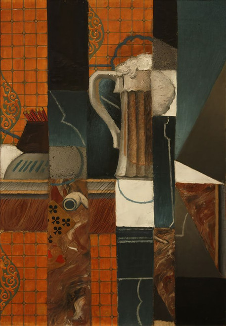 Playing Cards and Glass of Beer 1913 Poster Print - Juan Gris