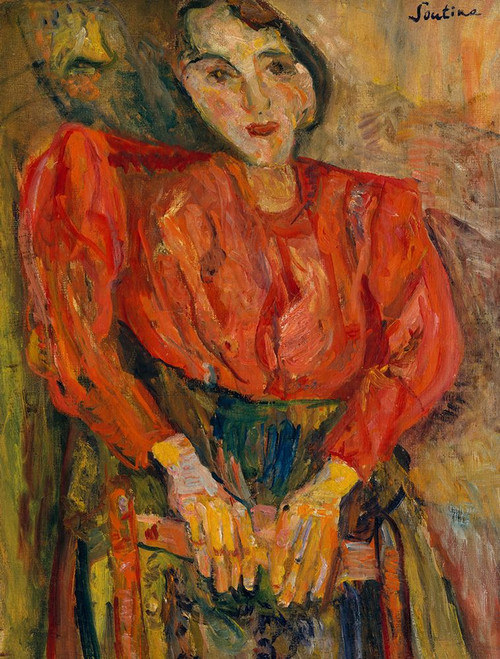Woman in Red Blouse 1919 Poster Print - Chaim Soutine