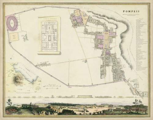 Map of Pompeii Poster Print - T.E. Nicholson